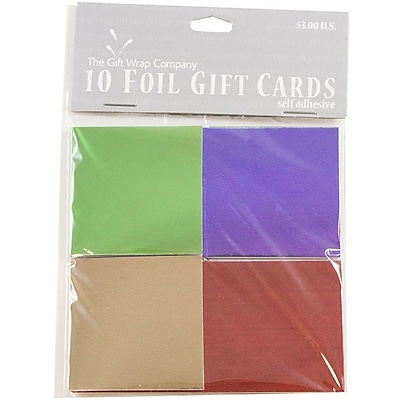 JAM Paper Foldover Foil Gift Tag Cards Green Purple Gold Red 10 Pack 367530924