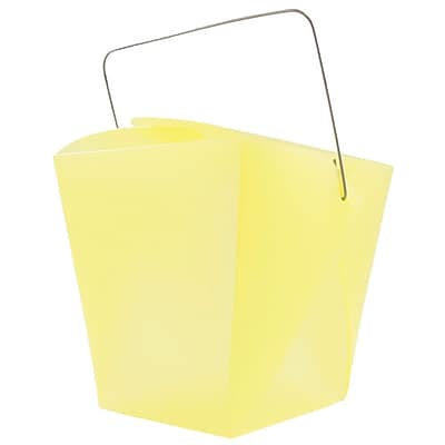 JAM Paper Plastic Chinese Take Out Containers Large 4 x 3 1 2 x 4 Yellow 6 Pack 2962553I