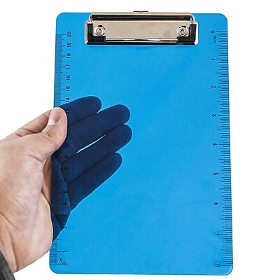 JAM Paper Small Plastic Clipboards 6 x 9 Blue 1 PK 331CPMBU