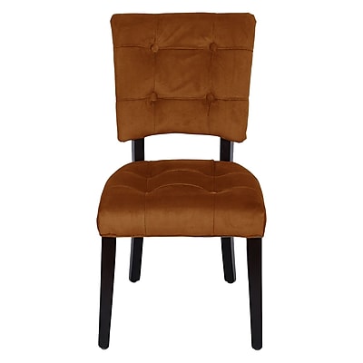 AdecoTrading Parsons Solid Wood Chair Set of 2 ; Amber