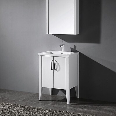 Madeli Caserta 24'' Single Bathroom Vanity Set; Glossy White