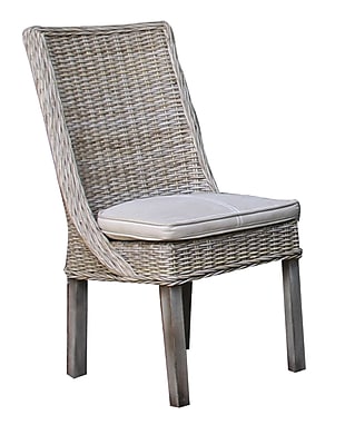 Panama Jack Sunroom Exuma Side Chair w Cushion; Canvas Black