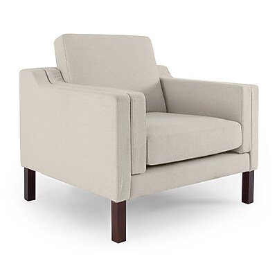 Kardiel Monroe Mid Century Modern Arm Chair; Heather White