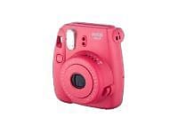Fujifilm instax mini 8 Instant Camera with One Pack of Rainbow Film Raspberry