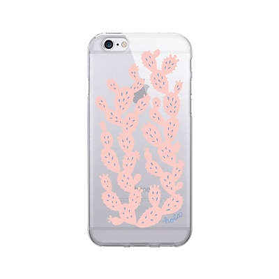 OTM Prints Clear Phone Case, Prickly Pear Pink & Blue, iPhone 7/7S (OP-IP7V1CG-A02-34)