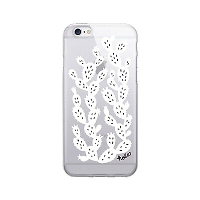 OTM Prints Clear Phone Case, Prickly Pear Black & White, iPhone 7/7S (OP-IP7V1CG-A02-36)