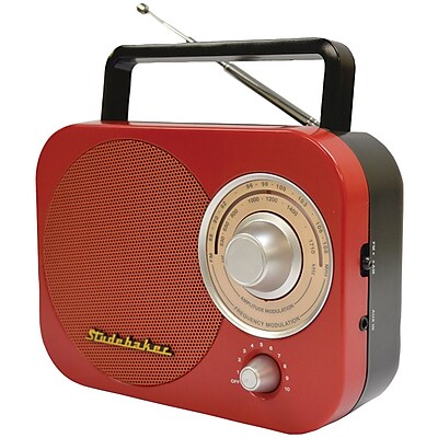 Studebaker Sb2000rb Portable Am FM Radio red