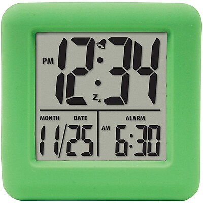 Equity By La Crosse 70903 Soft Cube LCD Alarm Clock green