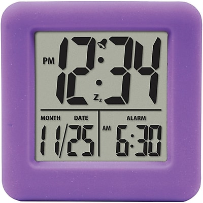 Equity By La Crosse 70904 Soft Cube LCD Alarm Clock purple