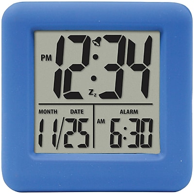 Equity By La Crosse 70905 Soft Cube LCD Alarm Clock blue