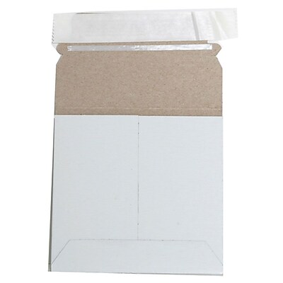 JAM Paper Photo Mailer Stiff Envelopes with Self Adhesive Closure 6 x 6 Square White Sold Individually 73286