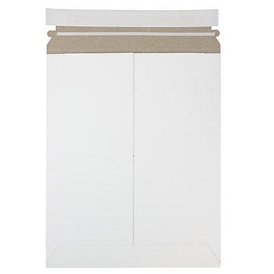 JAM Paper Photo Mailer Stiff Envelopes with Self Adhesive Closure 9 x 11.5 White Recycled Sold Individually 2PSW