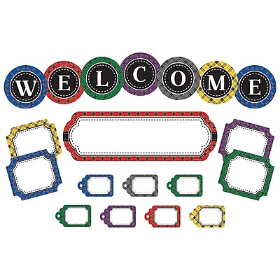 Teacher Created Resources Plaid Welcome Mini Bulletin Board Set TCR5437