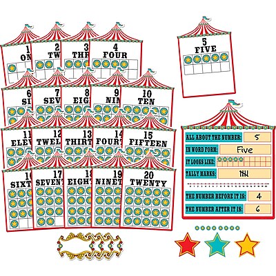 Teacher Created Resources Carnival Numbers 0 20 Bulletin Board 6 panels TCR5710