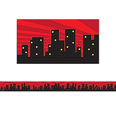 Teacher Created Resources 35 x 3 Superhero Cityscape Straight Border Trim TCR5831