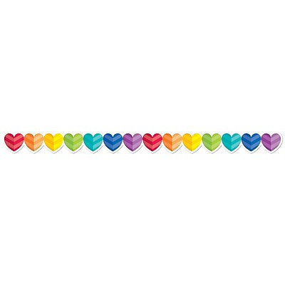 Creative Teaching Press 37 x 3 Rainbow Hearts Border CTP2678