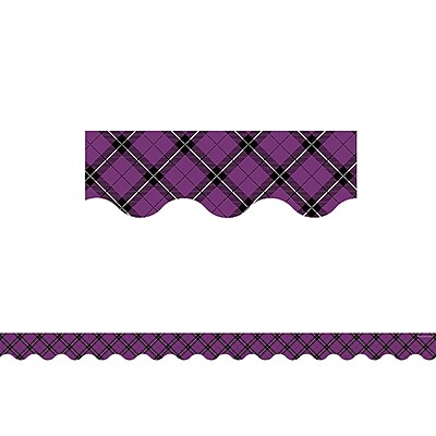 Teacher Created Resources 35 x 2.18 Purple Plaid Scalloped Border Trim TCR5793