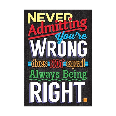 Argus 19 x 13 NEVER Admitting You re WRONG Poster T A67049