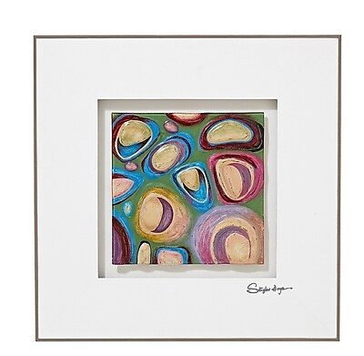 Majestic Mirror Vibrant Colorful Square Abstract 3D Glass Painting Print