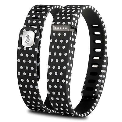 Zodaca 3D TPU Wristband Replacement Large Bracelet Wireless Activity Tracker Clasp for Fitbit Flex Black Polka dot (2127070)