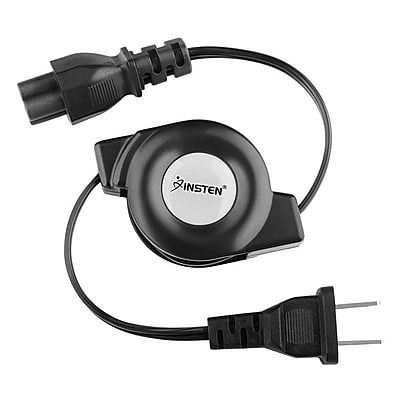 Insten 3.3 Black Retractable 3 Prong AC Power Adapter Charging Cable US Plug 2171897