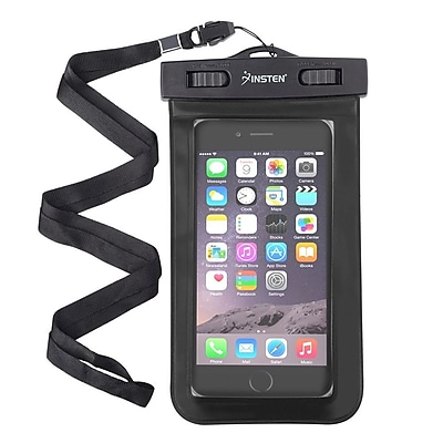 Insten Waterproof Bag Carrying Case Pouch (6.5x3.9) with Lanyard Armband Universal - Black (2130255)