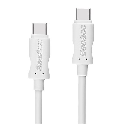 BasAcc 3.3 White USB 3.1 Type C Male to Type C Male Sync Charging Cable USB C to USB C 2161821