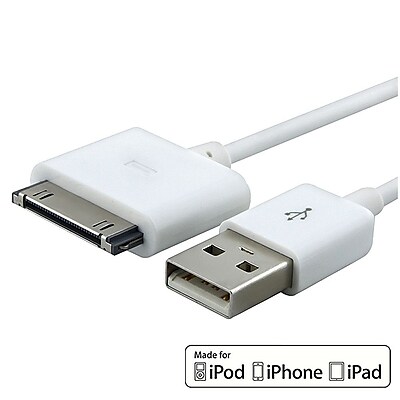 Insten MFI USB 2 in 1 Sync Cable For Apple iPod Touch 4th iPhone 4S 4 iPad 2 3 3rd MFI APRPDCB01 White 372920