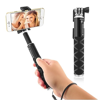 Insten Selfie Stick Portable Pocket-Size Extendable Handheld Monopod Holder Self-Portrait Universal - Black (2194316)