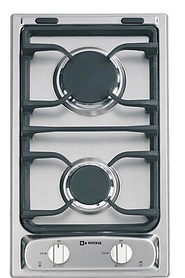 Verona 12'' Gas Cooktop with 2 Burners; Stainless Steel
