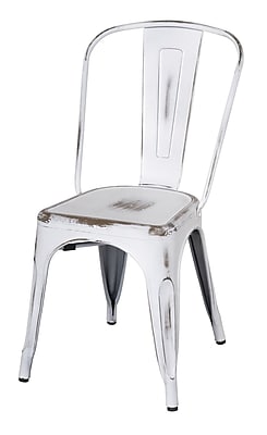 New Pacific Direct Metropolis Side Chair Set of 4 ; Distressed White