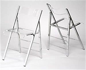Alston Lucite Folding Side Chair Set of 2 ; Clear