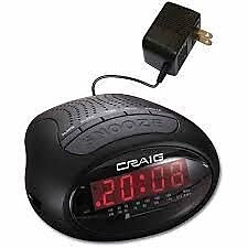 Craig Dual Digital Alarm Clock With Pll AM & FM Radio - Black (OC0516)