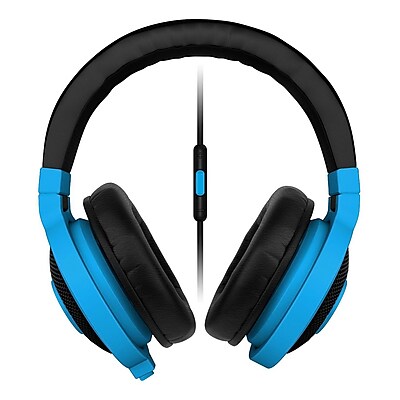 Razer RZ04 01400600 R3U1 Kraken Mobile Over the Head Binaural Headset for Apple iOS Devices Wired Neon Blue