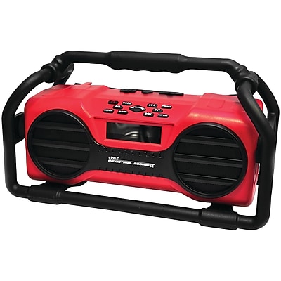 Pyle Pro Pjsr350rd Industrial Boombox Rugged Bluetooth Speaker red