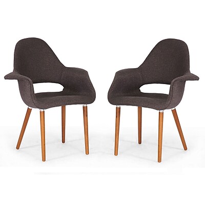Wholesale Interiors Baxton Studio Forza Fabric Mid-Century Modern Arm Chair (Set of 2)