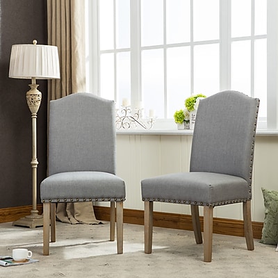 Roundhill Furniture Mod Urban Style Parson Chair Set of 2 ; Gray