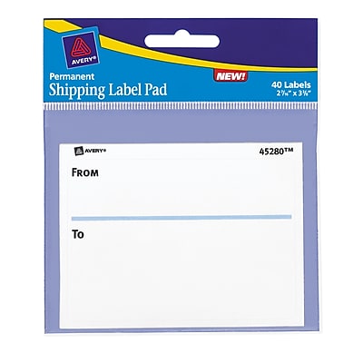 Avery To From Shipping Label Pad 2 5 8 x 3 3 4 40 Pack