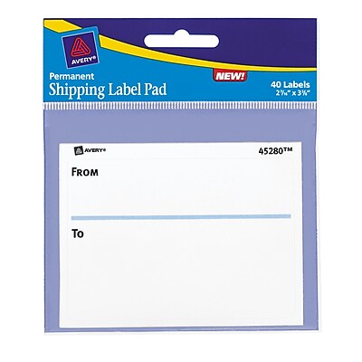 Avery To From Shipping Label Pad 2 5 8 x 3 3 4 40 Pack