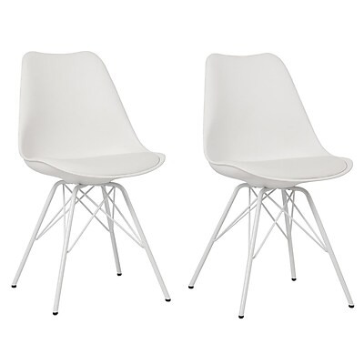 Belleze Side Chair Set of 2 ; White