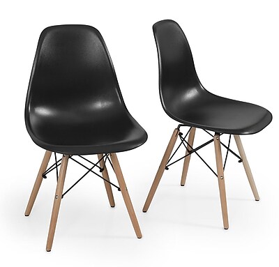 Belleze Side Chair Set of 2 ; Black