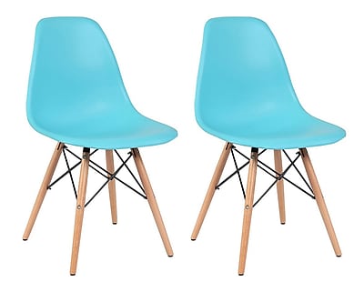 Belleze Side Chair Set of 2 ; Blue