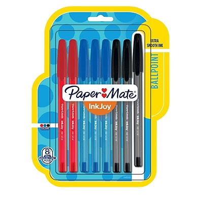 Paper Mate InkJoy 100ST Ballpoint Pens Medium Point Assorted 8 Pack 1945930