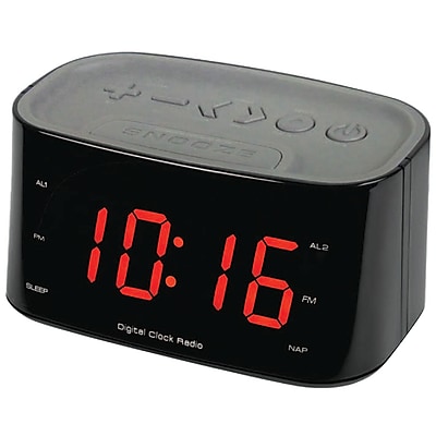 Sylvania Scr3130Bt Black 1.2 Bluetooth Dual Alarm Clock Radio Black