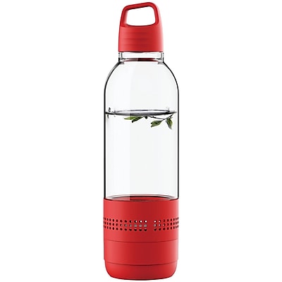Sylvania Sp650 Red Water Bottle With Integrated Bluetooth Speaker Red
