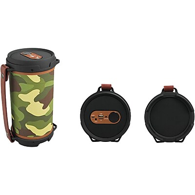 Sylvania Sp807 Camo Hi Fi Bluetooth Rugged Tube Speaker Camouflage