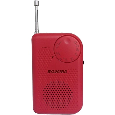 Sylvania Src100 Red Portable Am Fm Radio Red