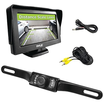 Pyle Pro Plcm46 4.3 Monitor Backup Swivel Angle Adjustable Camera System With Distance Scale Lines Parking Assist