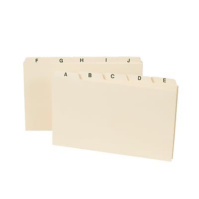 Smead Recycled Self Tab Card Guides Alphabetical Unruled Manila 5 H x 8 W 25 St
