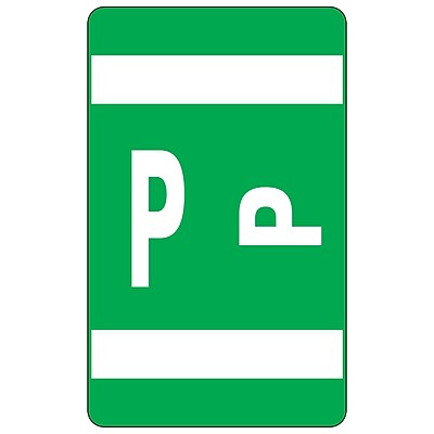 Smead Alpha Z Color Coded Alphabetical Labels Second Letter Package Set P Dark Green